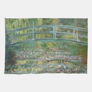 The Water Lily Pond   Vintage French Painting Tea Towel