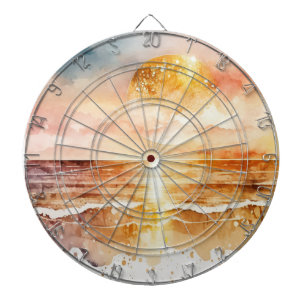The Watercolor Beach Series Design 1 Dartboard