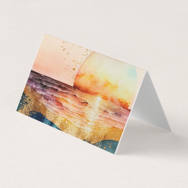 The Watercolor Beach Series Design 3 Business Card (Front)