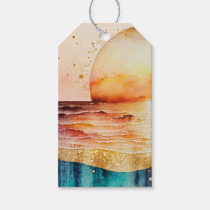 The Watercolor Beach Series Design 3 Gift Tags
