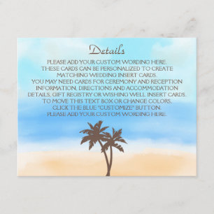 The Watercolor Beach Wedding Collection Enclosure Card