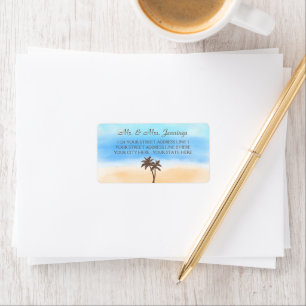 The Watercolor Beach Wedding Collection Label