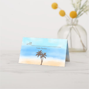 The Watercolor Beach Wedding Collection Place Card