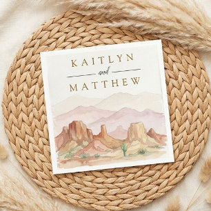 The Watercolor Desert Range Wedding Suite - Napkin