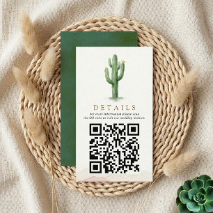 The Watercolor Desert Range Wedding Suite QR Code Enclosure Card