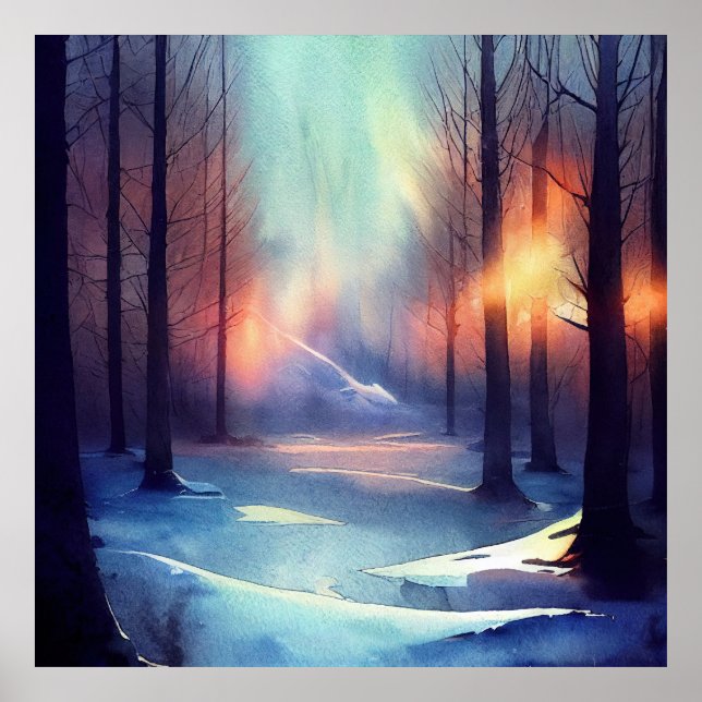The Watercolor Fantasy Winter wall art  (Front)