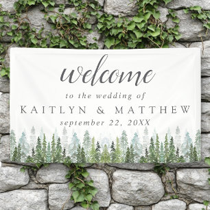 The Watercolor Pine Tree Forest Wedding Collection Banner
