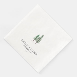 The Watercolor Pine Tree Forest Wedding Collection Napkin