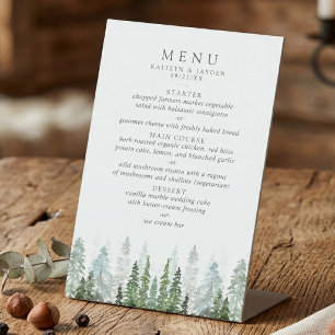 The Watercolor Pine Tree Forest Wedding Collection Pedestal Sign