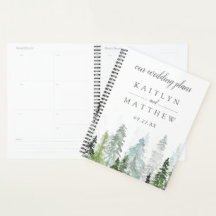 The Watercolor Pine Tree Forest Wedding Collection Planner