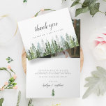 The Watercolor Pine Tree Forest Wedding Collection Thank You Card<br><div class="desc">Give thanks in style with these stylish and very trendy wedding thank you cards. This design is easy to personalise with your special event wording and your guests will be thrilled when they receive these fabulous cards.</div>
