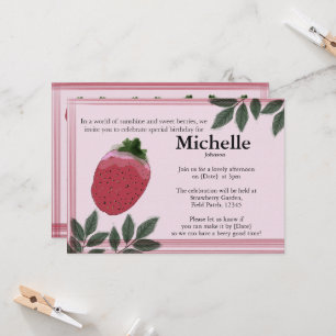 The Watercolor Strawberry Field party invitation