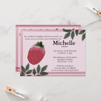 The Watercolor Strawberry Field party invitation