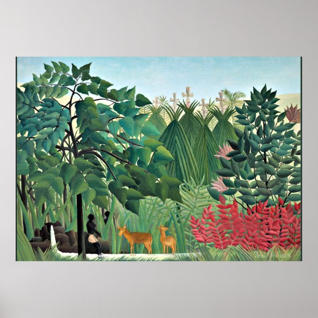 The Waterfall by Henri Rousseau Poster (Front)