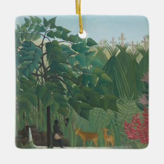 The Waterfall by Henri Rousseau, Vintage Fine Art Ceramic Ornament
