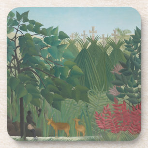 The Waterfall by Henri Rousseau, Vintage Fine Art Coaster