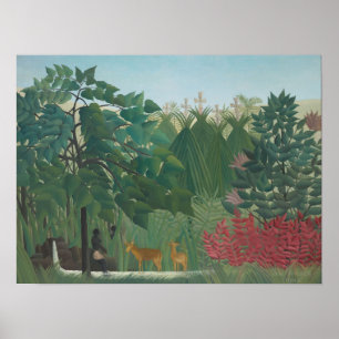 The Waterfall by Henri Rousseau, Vintage Fine Art Poster