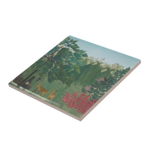 The Waterfall by Henri Rousseau, Vintage Fine Art Tile