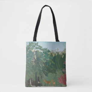 The Waterfall by Henri Rousseau, Vintage Fine Art Tote Bag