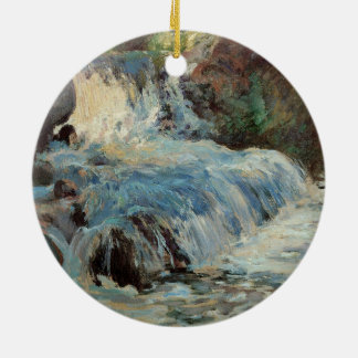 The Waterfall by Twachtman, Vintage Impressionism Ceramic Tree Decoration