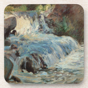 The Waterfall by Twachtman, Vintage Impressionism Coaster