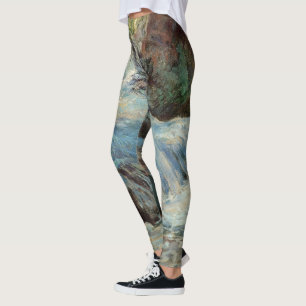 The Waterfall by Twachtman, Vintage Impressionism Leggings