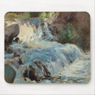 The Waterfall by Twachtman, Vintage Impressionism Mouse Mat