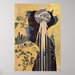 The Waterfall of Amida by Katsushika Hokusai Poster