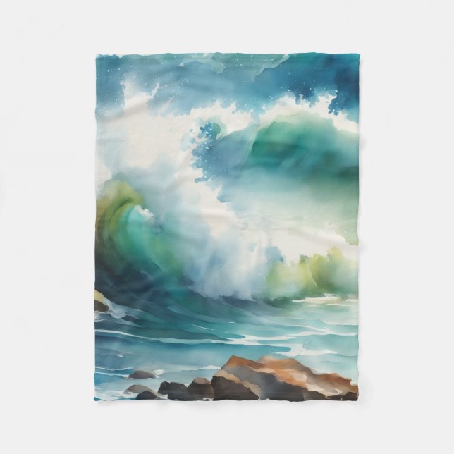The wave fleece blanket (Front)