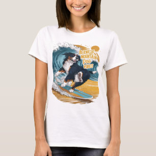 The Wave Rider Bernese Mountain Dog Surfing T-Shirt