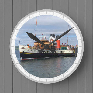 The Waverley Paddle Steamer, Rothesay, Scotland Round Clock