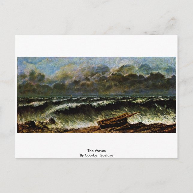 The Waves By Courbet Gustave Postcard (Front)