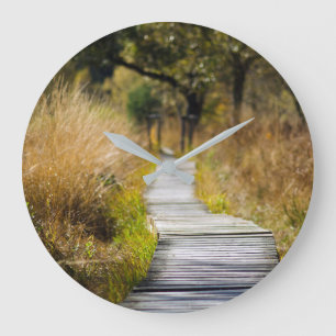 The Way Forward Wood Nature Path Large Clock