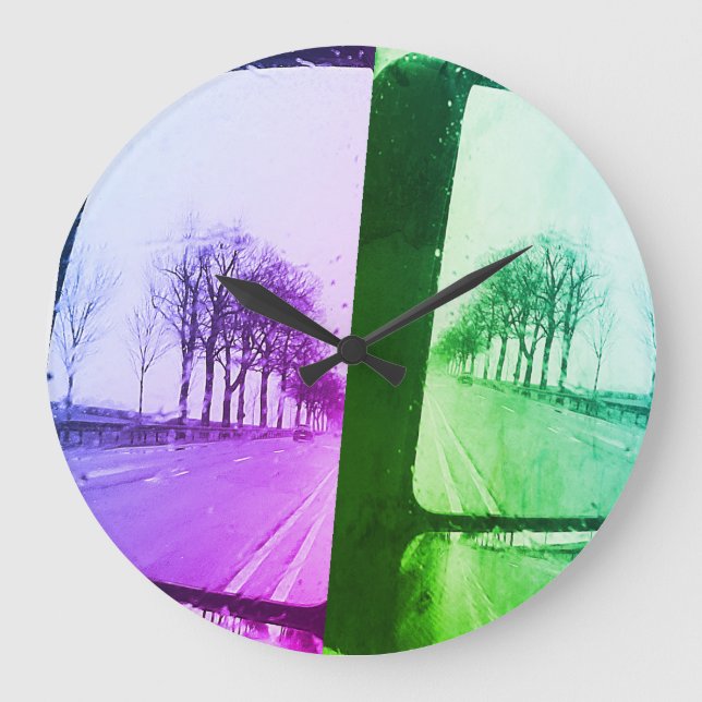 The Way Home from Work Large Clock (Front)