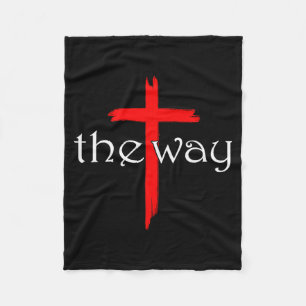 The Way Jesus Cross Inspired Bible Christian Relig Fleece Blanket