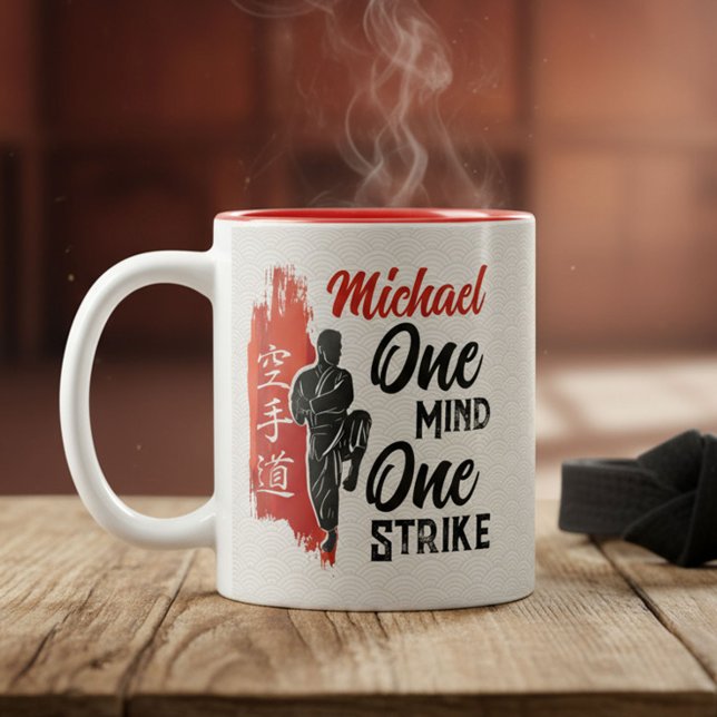 The Way of Karate - Brushstroke Power Two-Tone Coffee Mug (Creator Uploaded)
