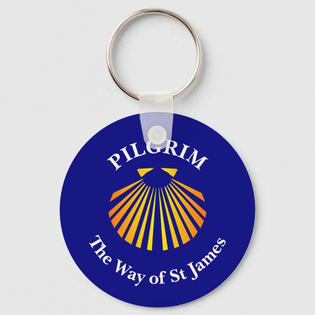 The Way of St James pilgrims  Button Key Ring (Front)