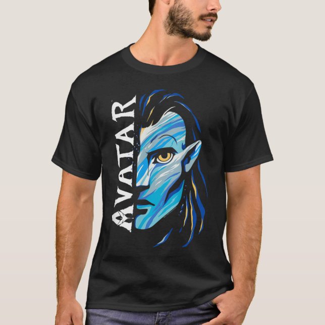 The Way of Water Jake Sully Split Avatar Face T-Shirt (Front)