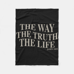 The Way The Truth The Life Cross Christian Dad Fat Fleece Blanket