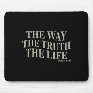 The Way The Truth The Life Cross Christian Dad Fat Mouse Mat