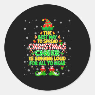 The Way To Spread Christmas Elf Xmas Boys Mens Kid Classic Round Sticker