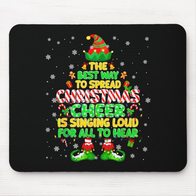 The Way To Spread Christmas Elf Xmas Boys Mens Kid Mouse Mat (Front)