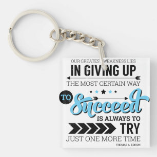 The Way To Succeed Typography Motivational Quote Key Ring
