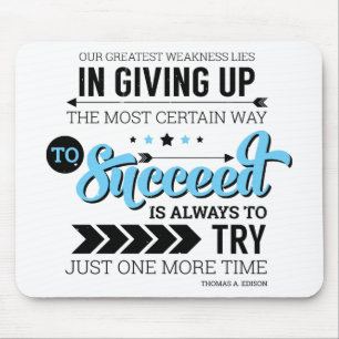 The Way To Succeed Typography Motivational Quote Mouse Mat