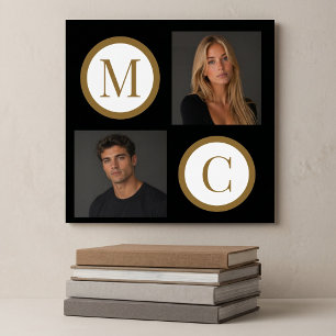The Way We Are Custom Couple Photo Monogram Black Poster