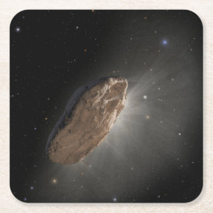 The Wayward Interstellar Object Oumuamua. Square Paper Coaster