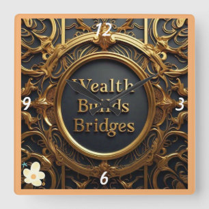 "The Wealth Connection" Square Wall Clock