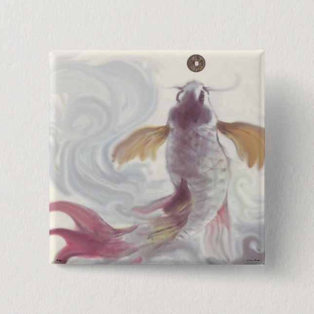 The Wealth Hungry Carp Button (Front)