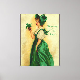 "The Wearing of the Green" vintage card, 1907 Canvas Print