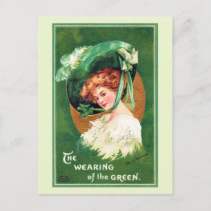 The Wearing Of The Green Vintage Postcard